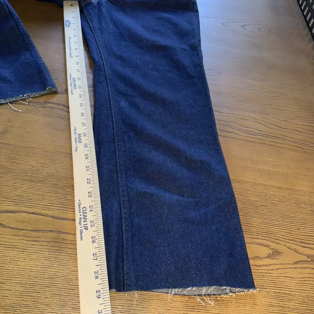 Vintage 1989 Levi's 517 Orange Tab Jeans Men's W42 Raw Hem Cut to L29 Dark Wash
